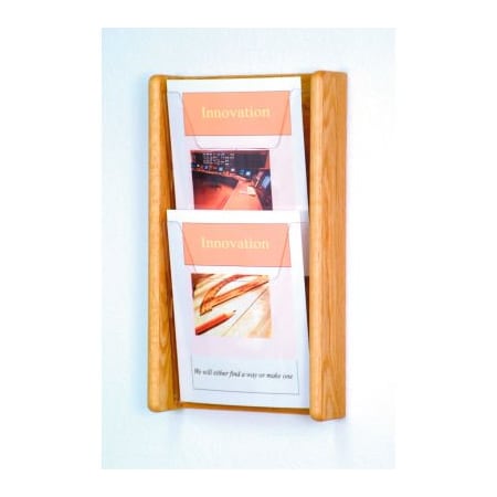 Wooden Mallet 2 Pocket (2H) Acrylic & Oak Wall Display - Light Oak AC19-2LO
